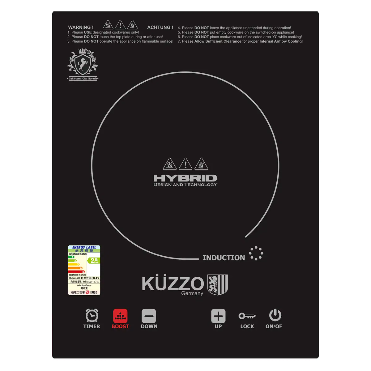 Kuzzo 德信 IH-283 30厘米 2800W 單頭電磁爐(德國SCHOTT CERAN)